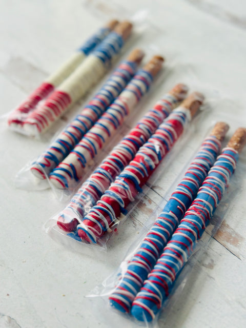 Patriotic Chocolate Covered Pretzel Box