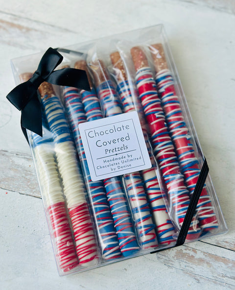 Patriotic Chocolate Covered Pretzel Box