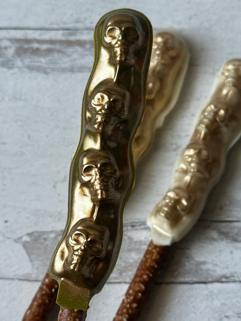 Skull Chocolate Covered Pretzels (Set of 12)
