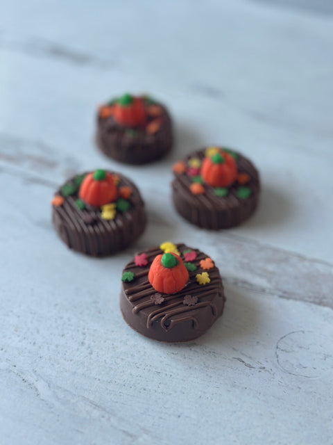 Pumpkin Creme Chocolate Covered Oreos (Set of 12)