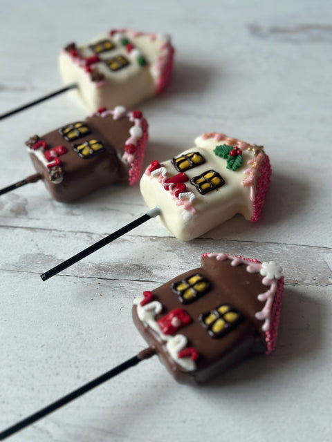 Christmas House Chocolate Covered Marshmallows (Set of 4)