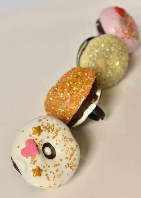 Chocolate Covered Mini Donut Rings (Set of 12)